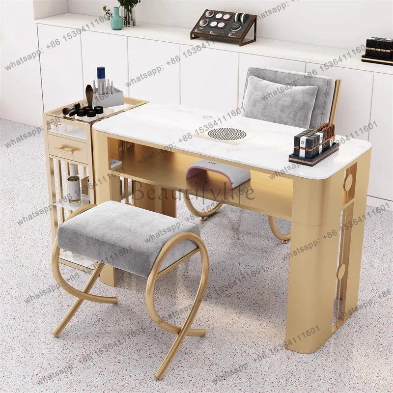 Elegant Subtle Manicure Nail Table Premium Trendy Classic Luxury Manicure Nail Table Nordic Style Mesa Manicura Salon Furniture