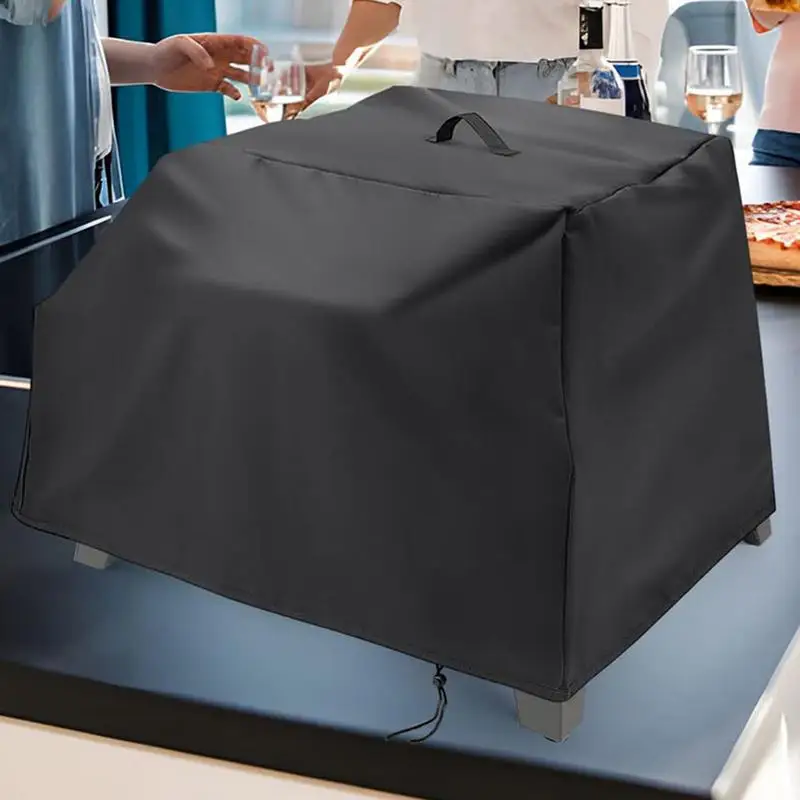 Outdoor Pizza Oven Cover Waterproof Pizza Oven Dustproof Outdoor Cover Black Windproof Camping Accessories For BBQ Camping RV