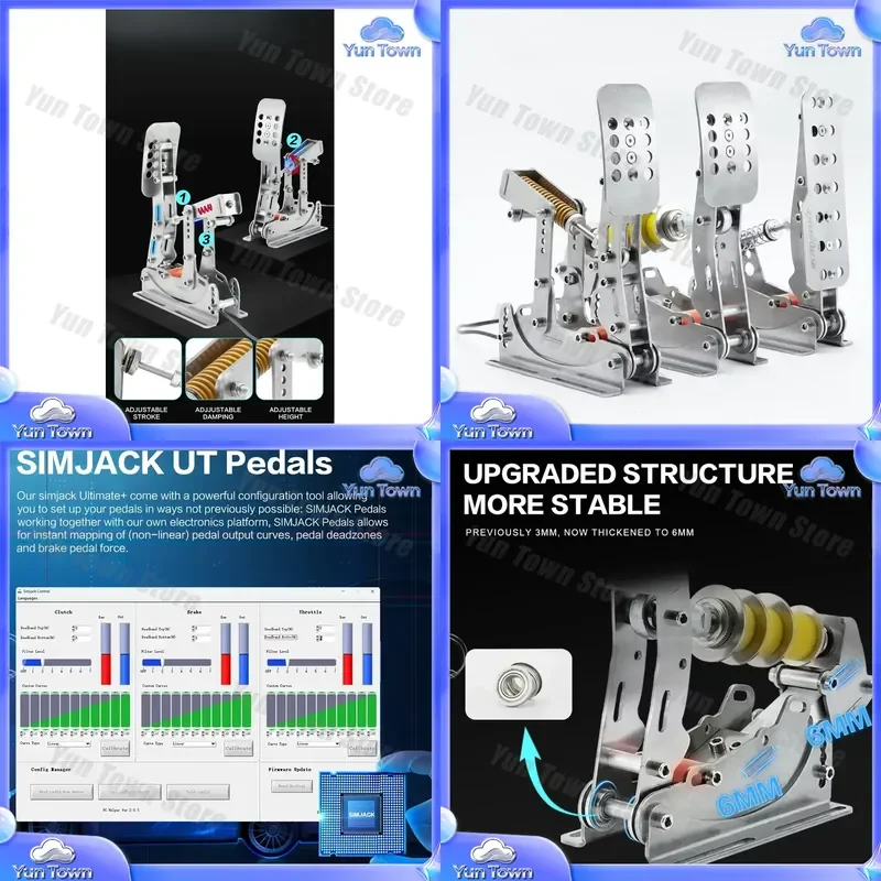 Simjack NEW UT Pedals for PC Simulators for Racing Games for Driving Simulation for Gaming Setup for Esports for Car
