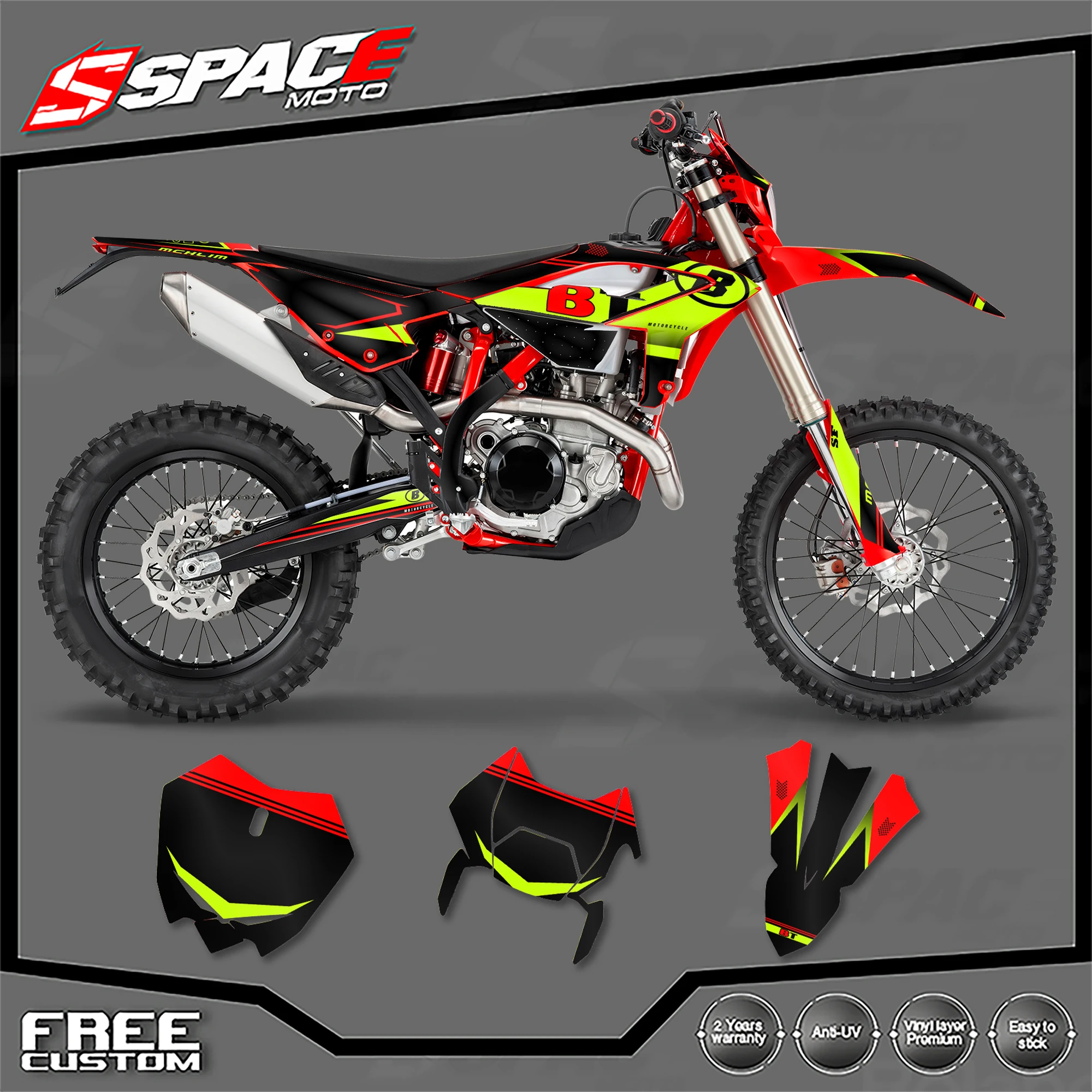 

Наклейки SPACE Custom Motorcycle Graphics Background Decal для Beta 250 300 RR 2023 2024 2025 23-25, комплекты эндуро-наклеек 03