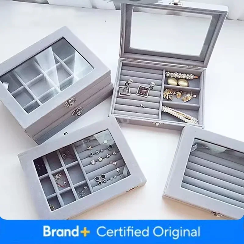 

Jewelry Storage Box Earring Ring Necklace Jewelry Display Box Classification Dustproof Transparent Flip Lid Jewelry Box Amagi