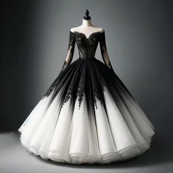 Elegant Sweetheart Evening Dresses Gradient Color A-Line Prom Gowns Lace Appliques Chic Draped Floor Length Party Dresses