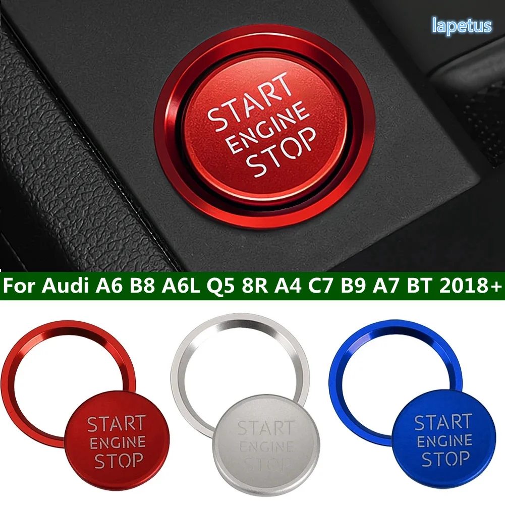 

Fit For Audi A6 B8 A6L Q5 8R A4 C7 B9 A7 BT 2018 + Auto Accessories Engine Start Stop Button Decor Ring Cover Trim Case Sticker