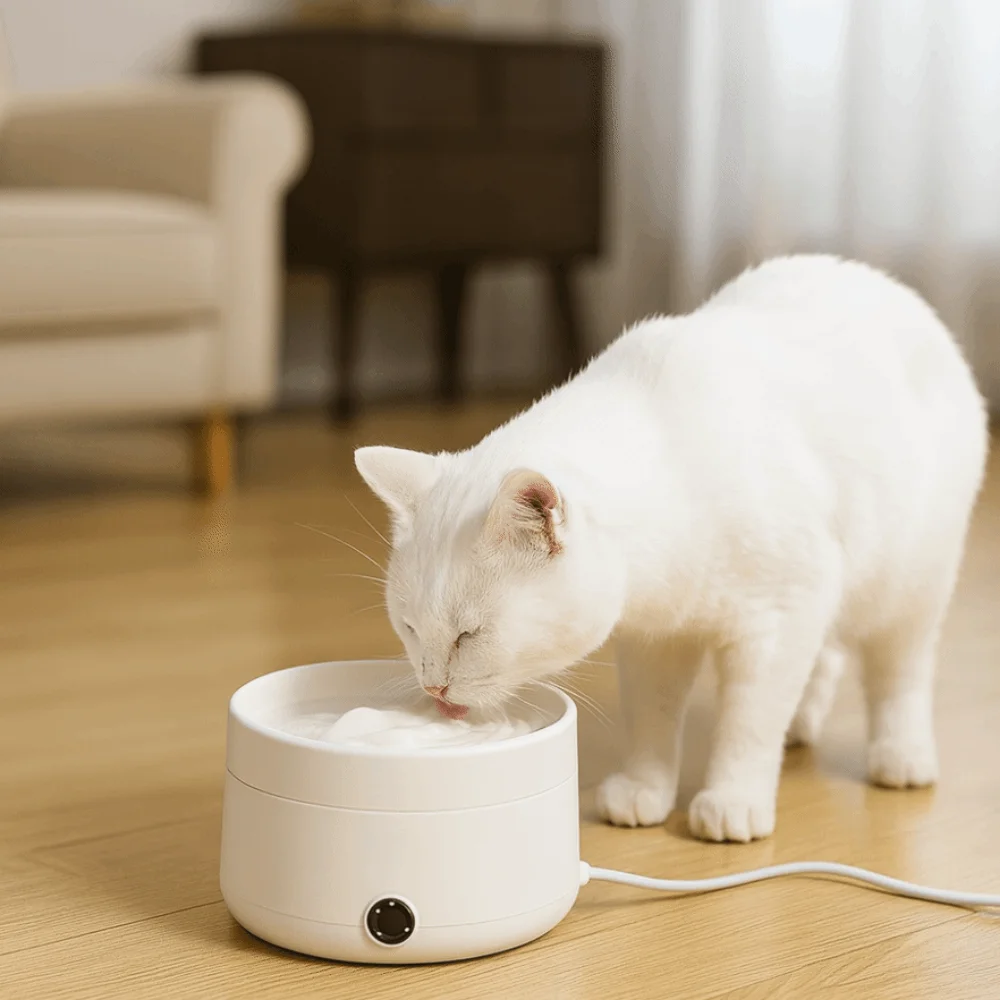 

Миска для собак с подогревом из нержавеющей стали, ультра тихий кабель против укусов, миска для воды с подогревом, электрический термостатический питьевой фонтанчик для домашних животных