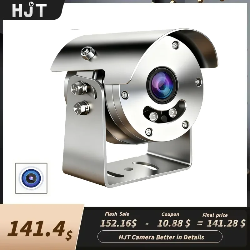 HJT 1.8MM Fisheye 5MP POE IP Camera Explosion Proof Security Camera 304 Stainless Steel Outdoor Surveillance Wide-Angle XMeye