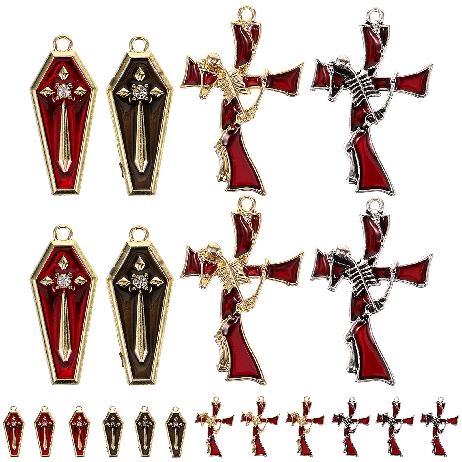 Jewelry Alloy Dripping Ornament Making Pendants Decorative Coffin Charms Necklace Cross Handmade Accessories Keychain Bulk for