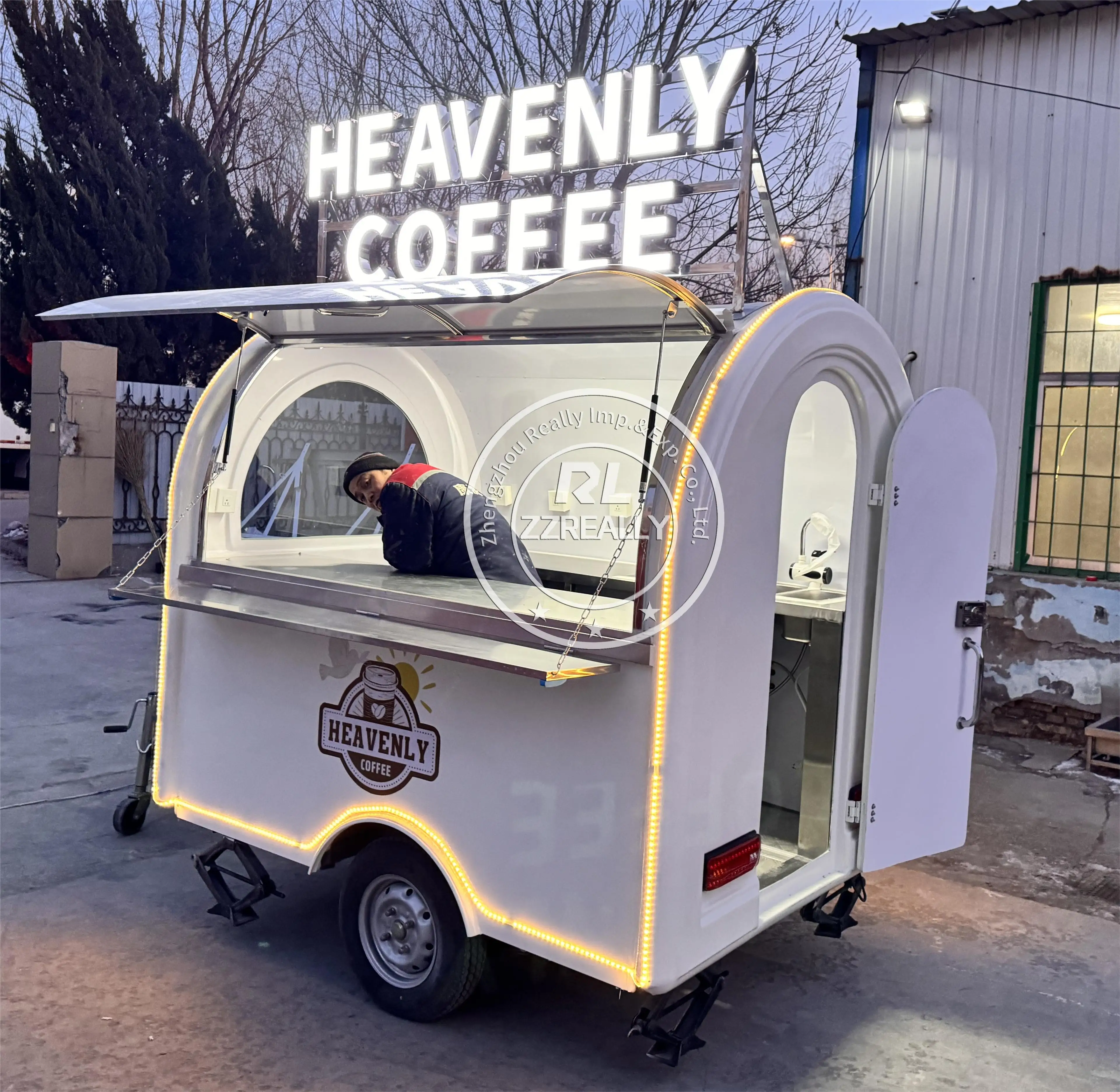 Carro De Comida Movil, Mini camión De tacos De comida rápida personalizado, carrito para perritos calientes, remolque De barra De café De concesión para barbacoa, totalmente equipado