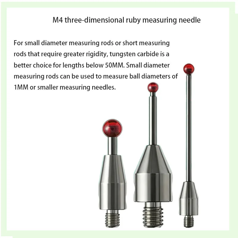 M4 Three coordinate Ruby Precision Contact Needle CNC Machine Tool Measurement Probe High hardness and Wear resistant Probe Head