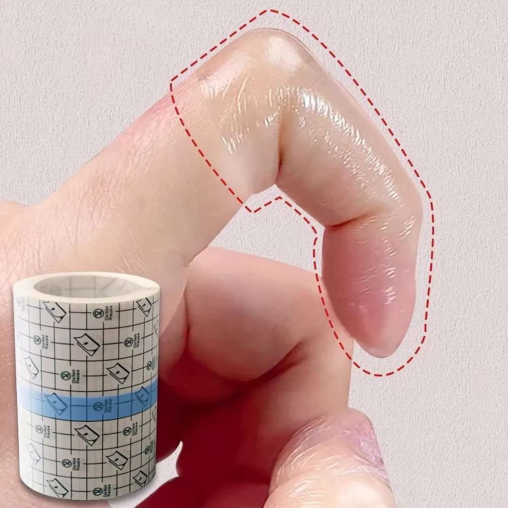 1 Roll Transparent Self-Adhesive Tape, PU Material Bandage Portable Finger Protector, Anti-Friction Sticker for Bathing