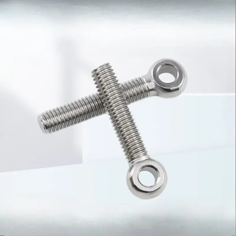 5/15pcs DIY Anchor Fasteners Ring Link Bolt Fisheye Slip Hole Screw M5 Stainless Steel Eye Bolts Articulated Hooks