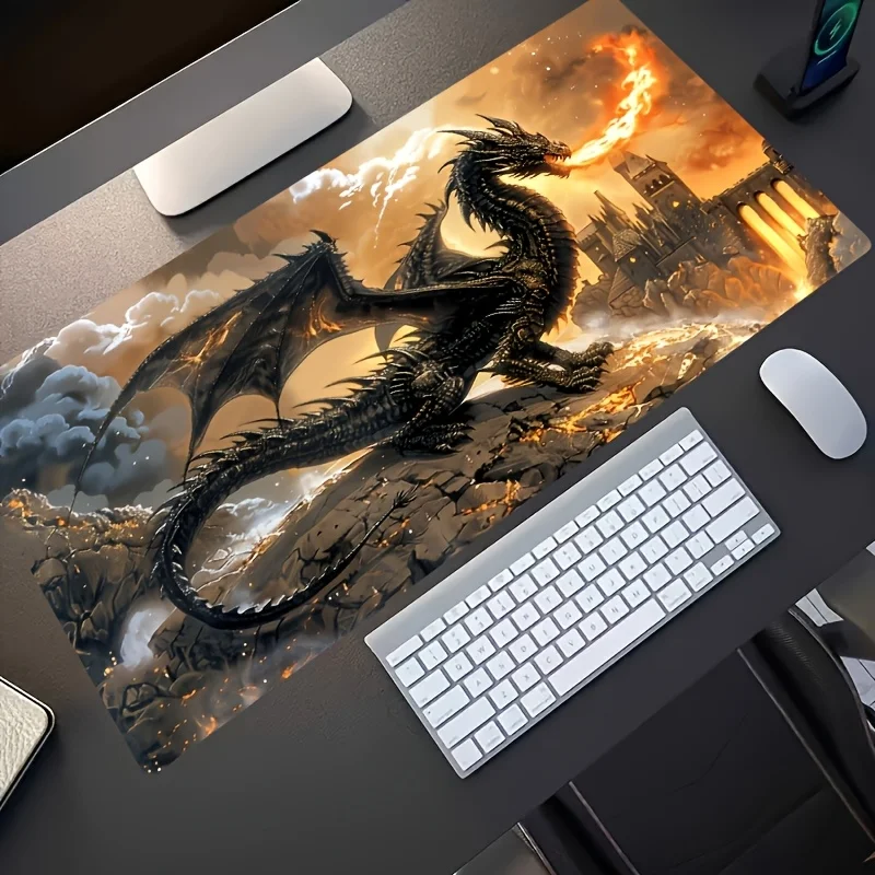 CIFBUY Extra Large Gaming Mouse Pad, Colorful Dragon Fantasy  Non-Slip Rubber Base, Durable Office Home Workstation Accessories