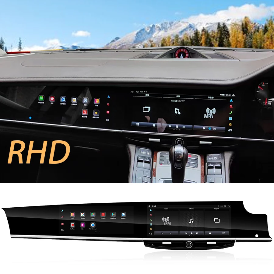 For Porsche Panamera 970 Dual Screen Apply To RHD And LHD Carplay Multimedia Player Radio GPS Navigation Receiver Head Unit