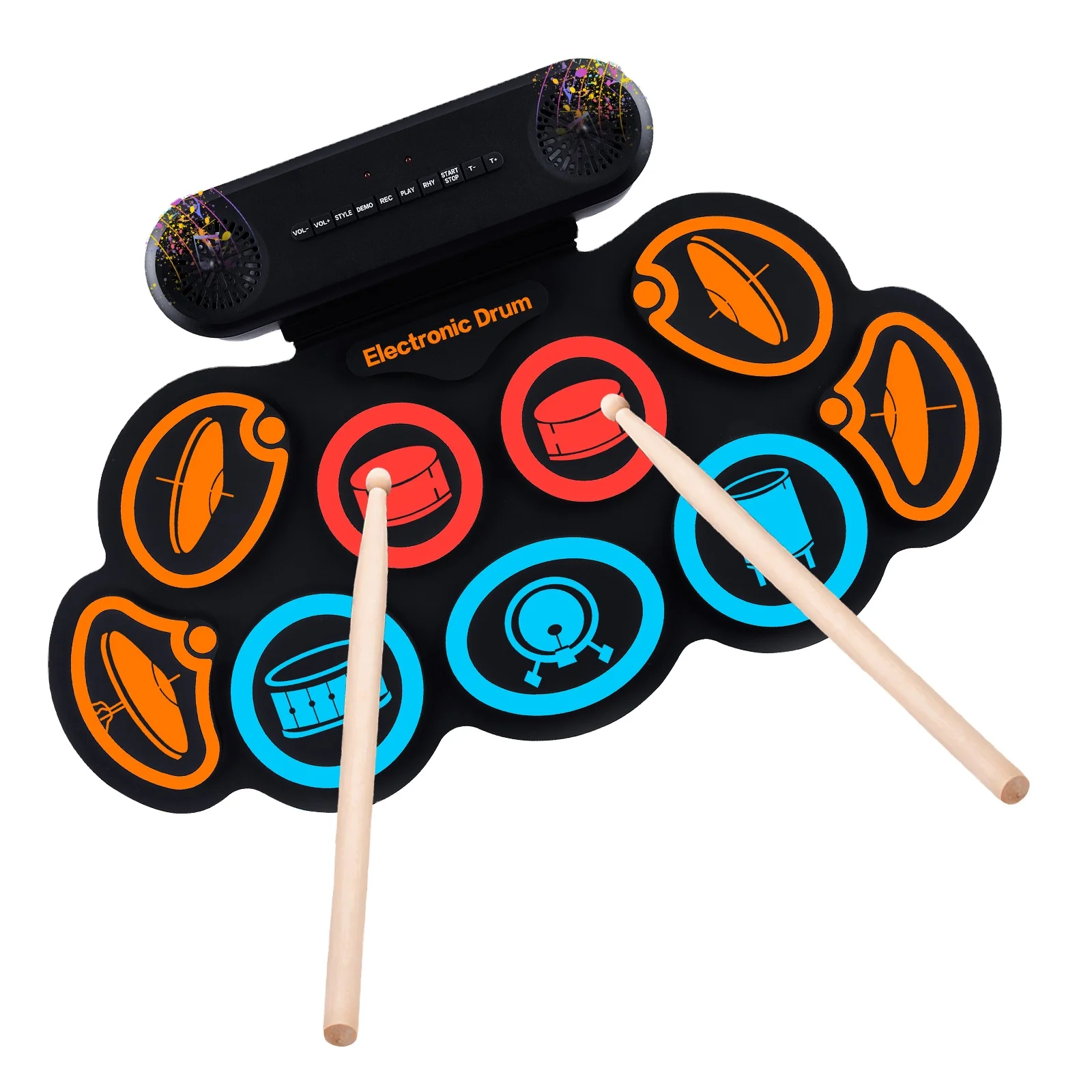 

G7 Professional Portable Electronic Drum Set Hand Roll Foldable Training Artifact for Jazz Beginners Aluminum Steel Drum Chamber
