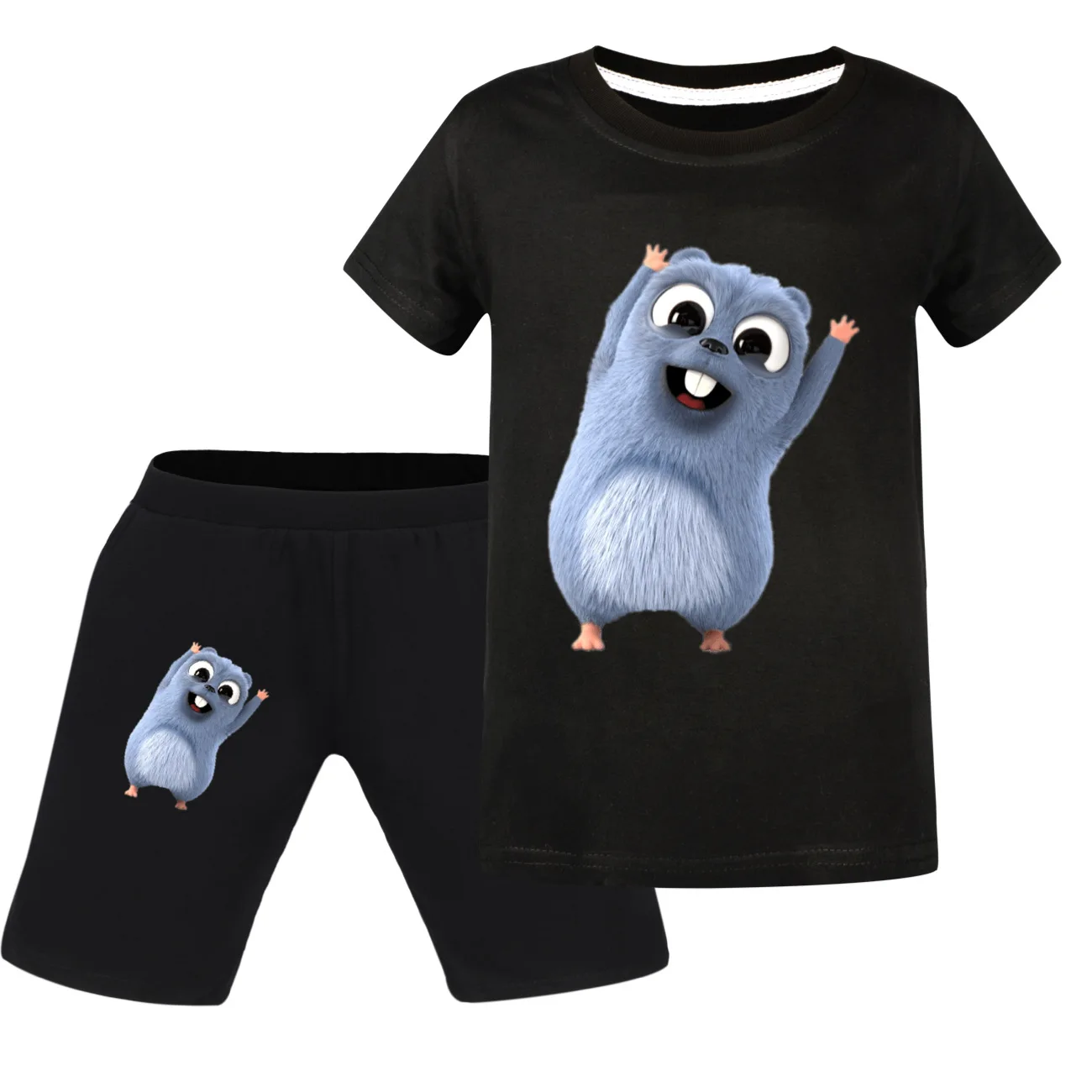 Kids Grizzly and the Lemmings Tshirt Toddler boys Dollhouse Clothes Baby Short Sleeve Sweatshirt Sets Summer Children's Clothing