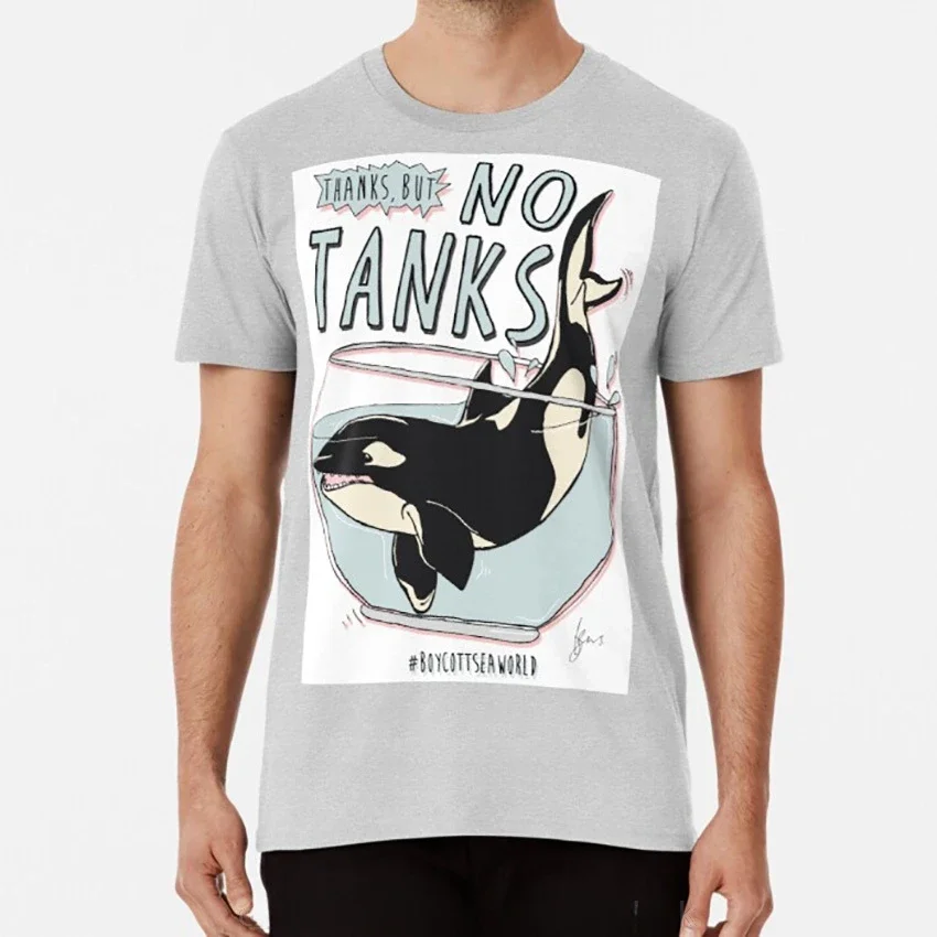 Save The Orca Thanks But No Tanks Sea Orca Whale Anti Sea World Blackfish Boycott Sea World Funny Seaworld T Shirt fashion