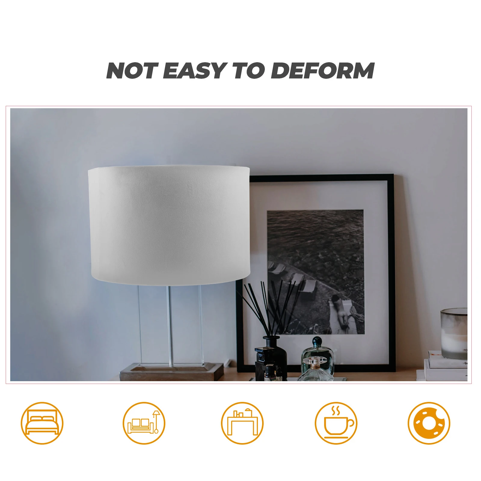 

Golden Lined Lampshade Simple Cloth Fabric Drum Table Lamp Decor Anti Dustproof Exquisite Home Lighting Accessories Long Service