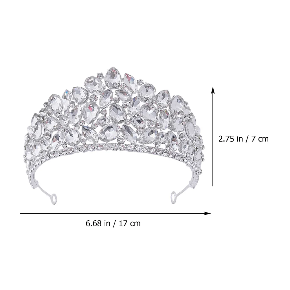 

Tiara Headdress Silver Women Fairy Bride Tiara Crown Alloy Durable Rhinestone Bride Crown Lightweight Shiny Occasion