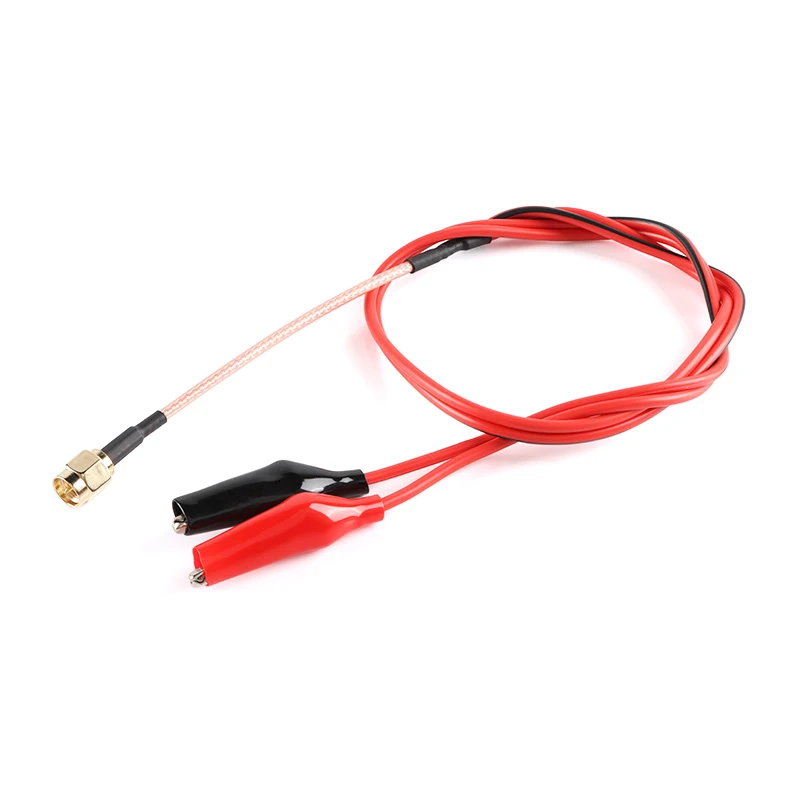1PC RG316 RF Coaxial Cable SMA Male Plug to Dual Alligator Clips 50 ohm Red&Black Tester Lead Wire 50cm Connector