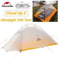 Naturehike Cloud Up 2 Camping Tent Nylon 10D Waterproof Ultralight Backpacking Trekking Fishing 3 Season Tent Portable 2 Persons