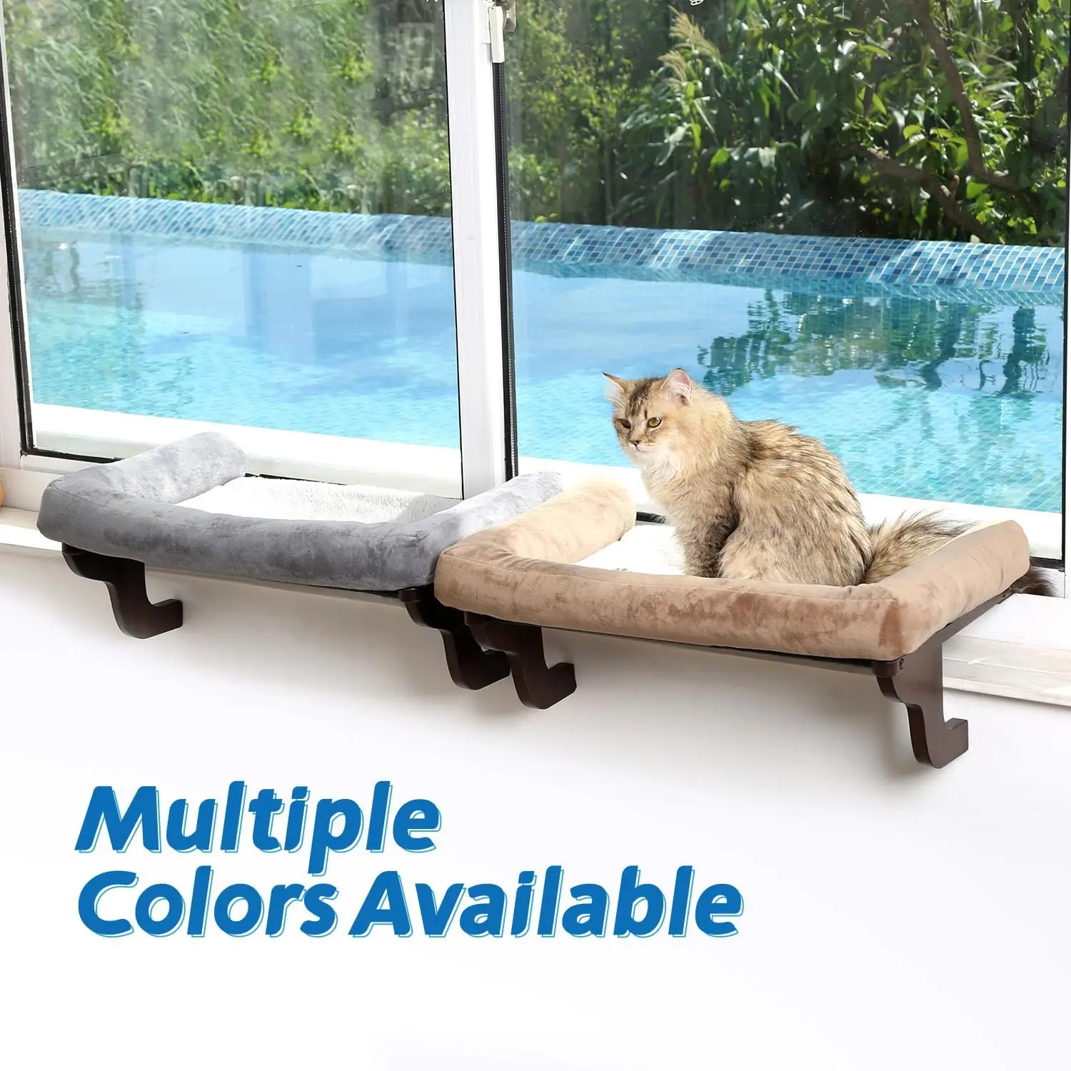 Perch for Window Peitoril com Bolster, Design Hammo Ortopédico, Premium Hardwood e Robust Metal Frame, Cat Window Seat