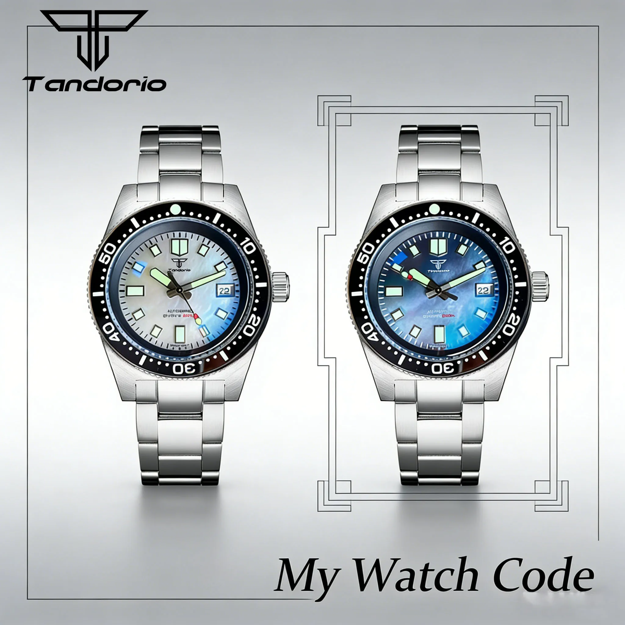 

Tandorio watches for man Mechanical Watches Japan NH35A 120 Clicks Bezel C3 Lume Waterproof Watches male Reloj Hombre