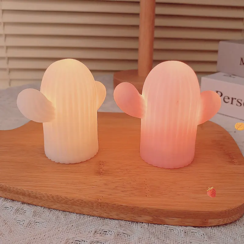 

Симпатичная светодиодная подсветка для детской комнаты, картонная настольная лампа в виде кактуса для спальни, декоративная необычная подсветка на день рождения, подарок, 36 В