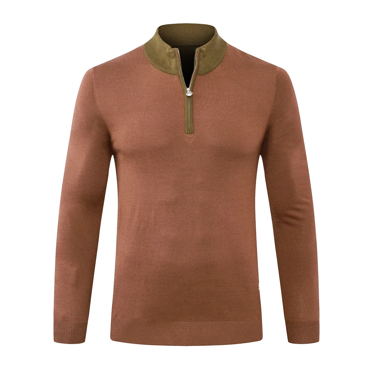 DIKU-suéter de lana CPTG para hombre, suéter cálido informal con cremallera, tejido recto, cuello levantado elástico, talla grande, M-5XL, 2024, novedad de 2025