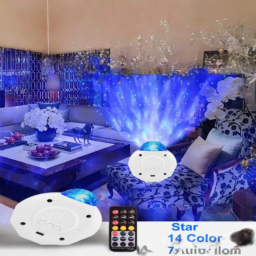 Enchanting Celestial Dreamland Night Light - Mesmerizing Starry Night Projection - Charming Ambient Light for Kids - Elegant LED