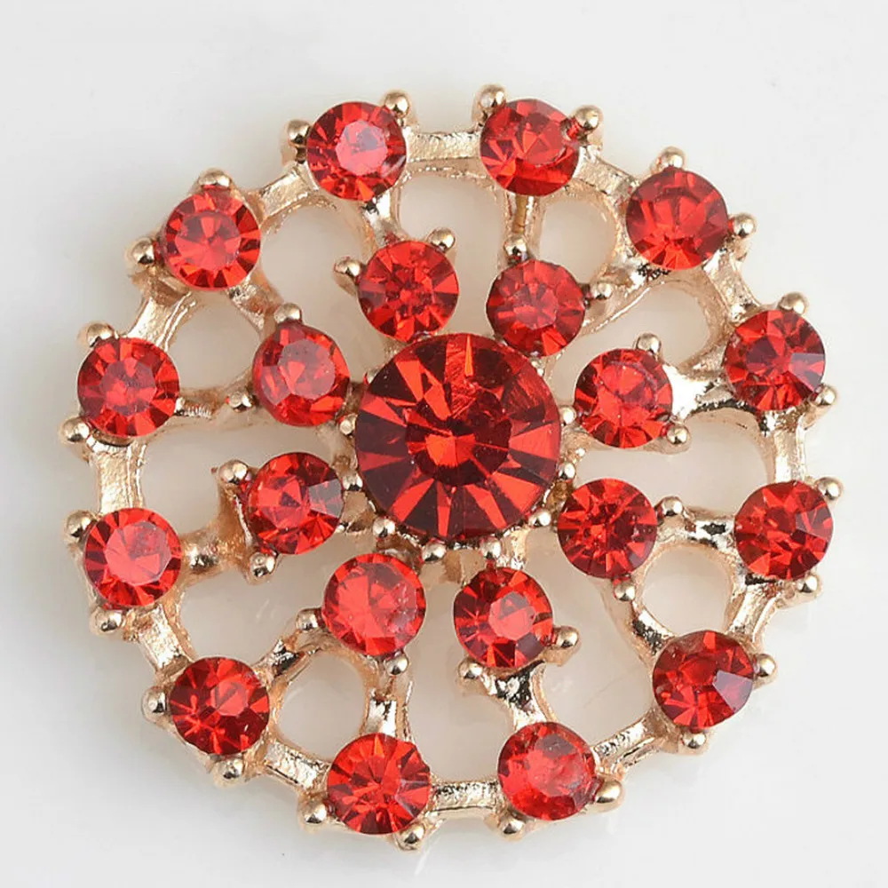 Vintage Fashion Rhinestone Buttons For Clothing Shoes Decoration 20pcs Crystal Red Flatback Button For Wedding Jewelry DIY