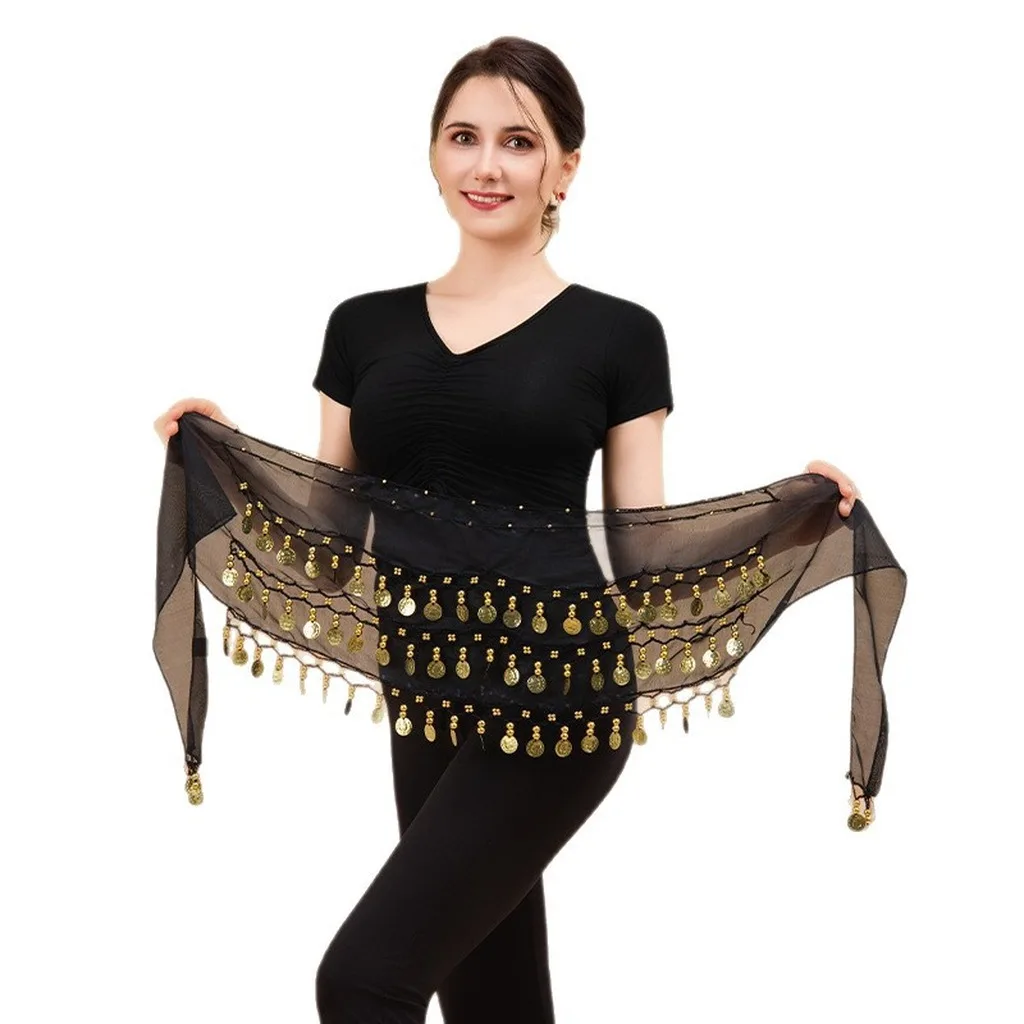 Indian Dance Hip Scarf Lightweight Belly Dance Hip Scarf Chiffon Belly Dance Scarf Hand Crocheted