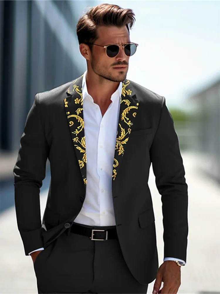 

Retro Vine Pattern Men's Suit Elegant and classic daily dress Business Casual Suit