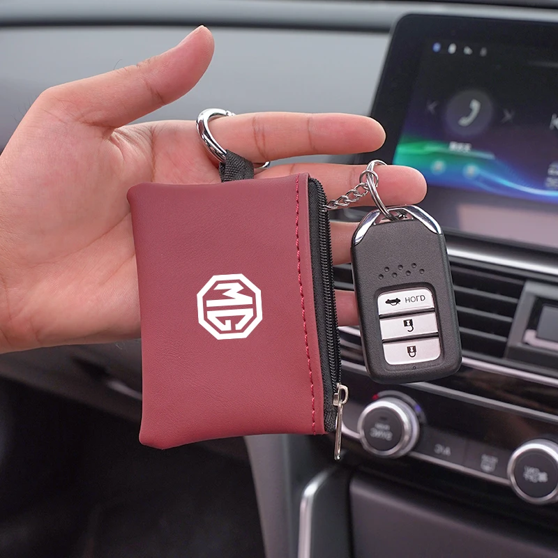 موريس المرآب حقيبة مفاتيح السيارة قلادة المفاتيح الجلود حامل بطاقة صغيرة محفظة نسائية للعملات المعدنية ل MG Rx5 HS ZST ZS MG3 MG5 MG6 MG7 هيكتور EHS