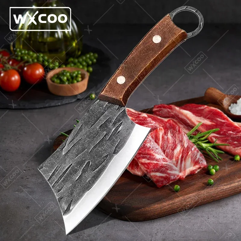 

WXCOO Stainless Steel Chef Knife Hand-forged Cutting Knives Butcher Meat Cleaver Chopping Knife Vegetable Fruit Kitchen Knives