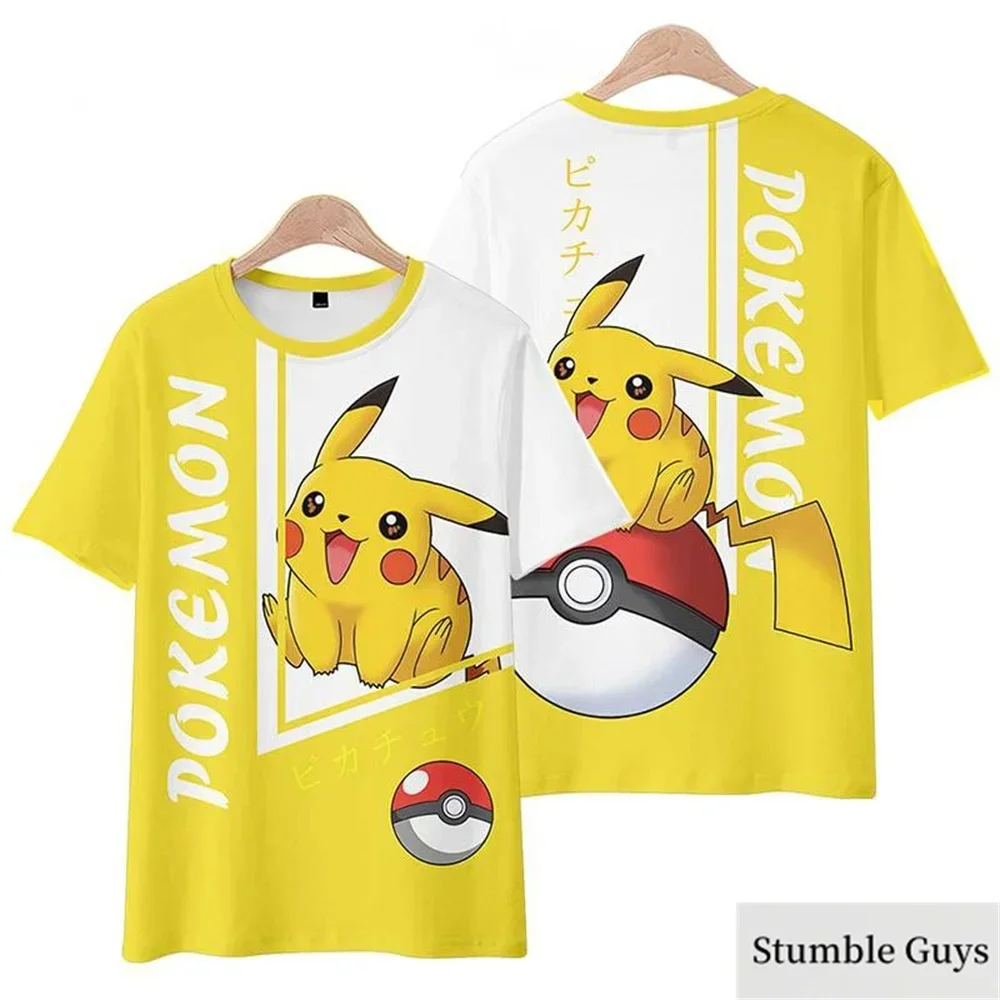 

Anime Pokemon Tshirt Boys Summer Kids Clothes Short Sleeve Pikachu T-shirts Girls Sweatshirts Casual Men Women T-shirts
