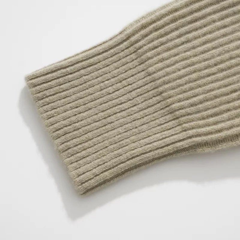 00% Wool f Zip High Collar Knitted Sweater Men's Autumn Winter Faionable Striped Warm Soft Comfortable Regular Fit Long...