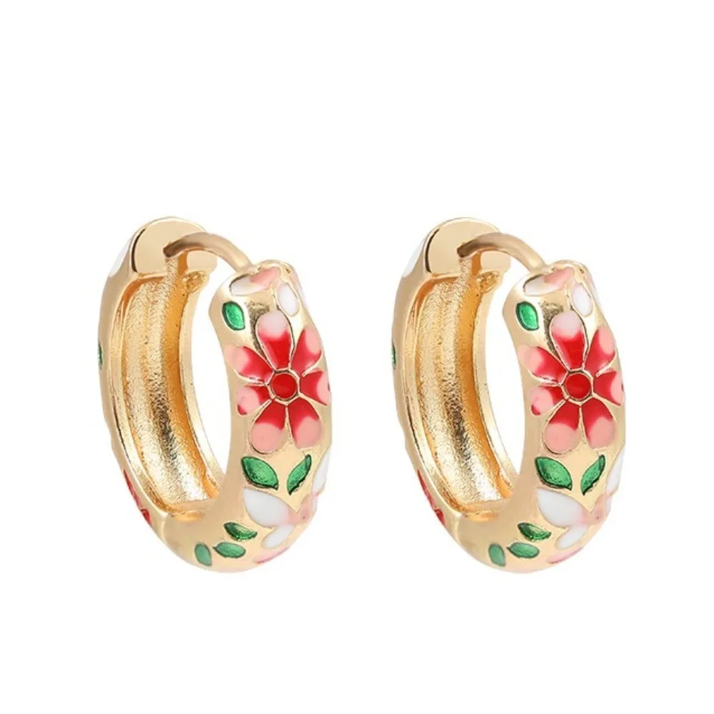 Picture 5: Handicraft Traditional Flower Enamel Ear Jewelry Chinese Classic Chinese Style Earrings Vintage Ethnic Gifts for Women Girl