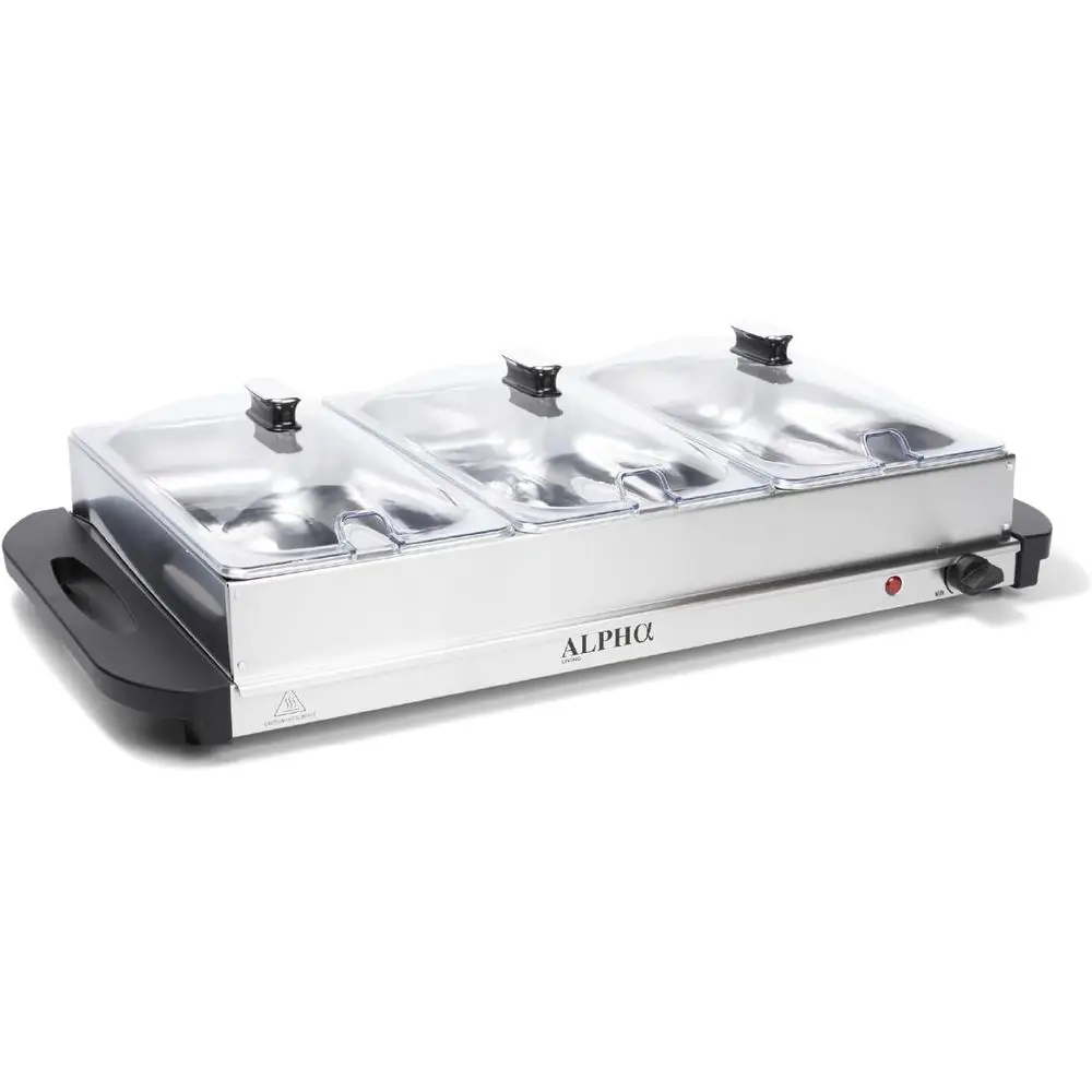 

Набор из 3-х электрических подогревателей для еды объемом 2,5 кварты для вечеринок и мероприятий – Премиальные принадлежности для кейтеринга – Электрический подогреватель из нержавеющей стали для демонстрации еды