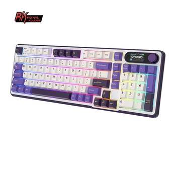 RK S98 ROYAL KLUDGE ไร้สาย Gamer คีย์บอร์ด BT5.0/2.4G/USB-C 98 คีย์ RGB Hot Swappable Mechanical คีย์บอร์ดหน้าจอ TFT ด้านบน
