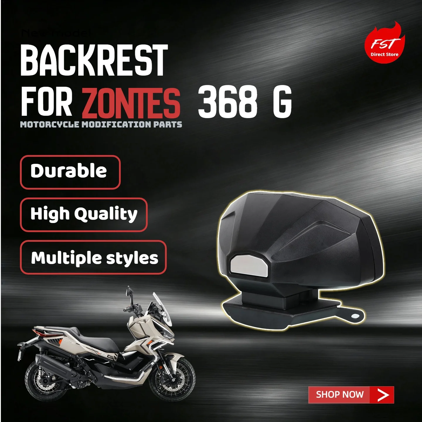 For Zontes 368G 2025 Rear Passenger Backrest Motorcycle Modified Accessories