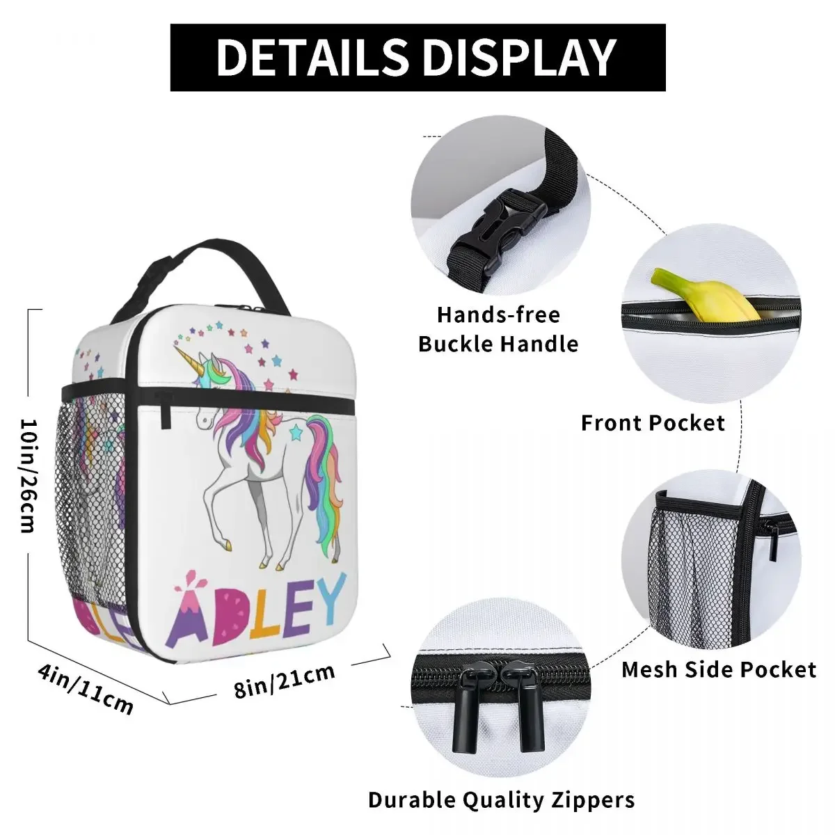 Kawai Girl A pour Adley licornes Merch sac fourre-tout isolé pour pique-nique stockage boîtes alimentaires Portable refroidisseur thermique boîtes à déjeuner