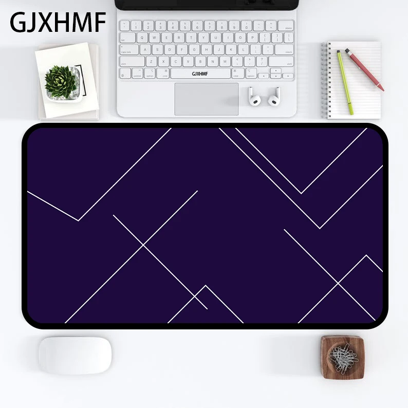 Simple Pattern Blue Mouse Pad XL Abstract Geometry Lines Table Mat Mouse Pad for Keyboard