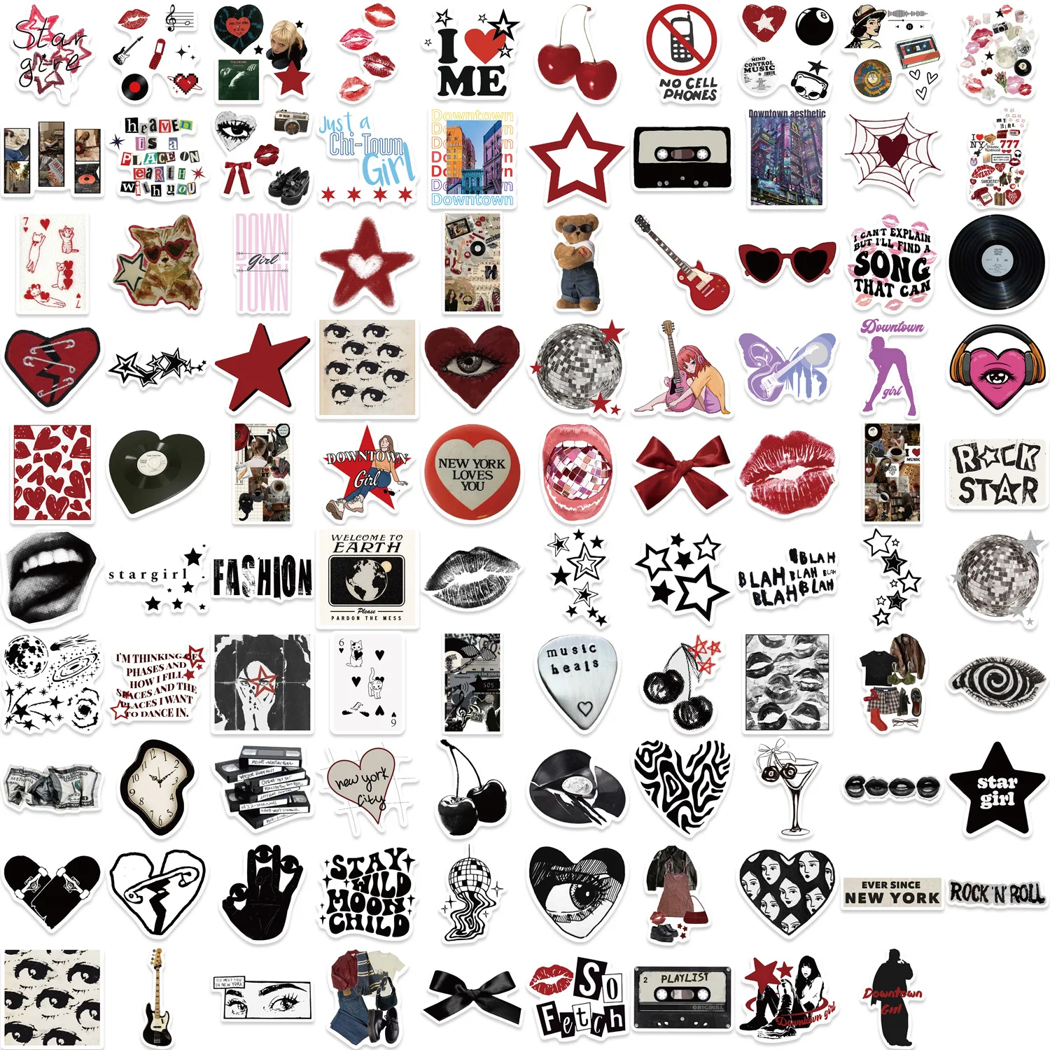 10/50/100/150pcs Downtown Y2K Girls Aesthetics Retro Graffiti Stickers Phone Guitar Laptop Suitcase Waterproof Sticker Kids Toy