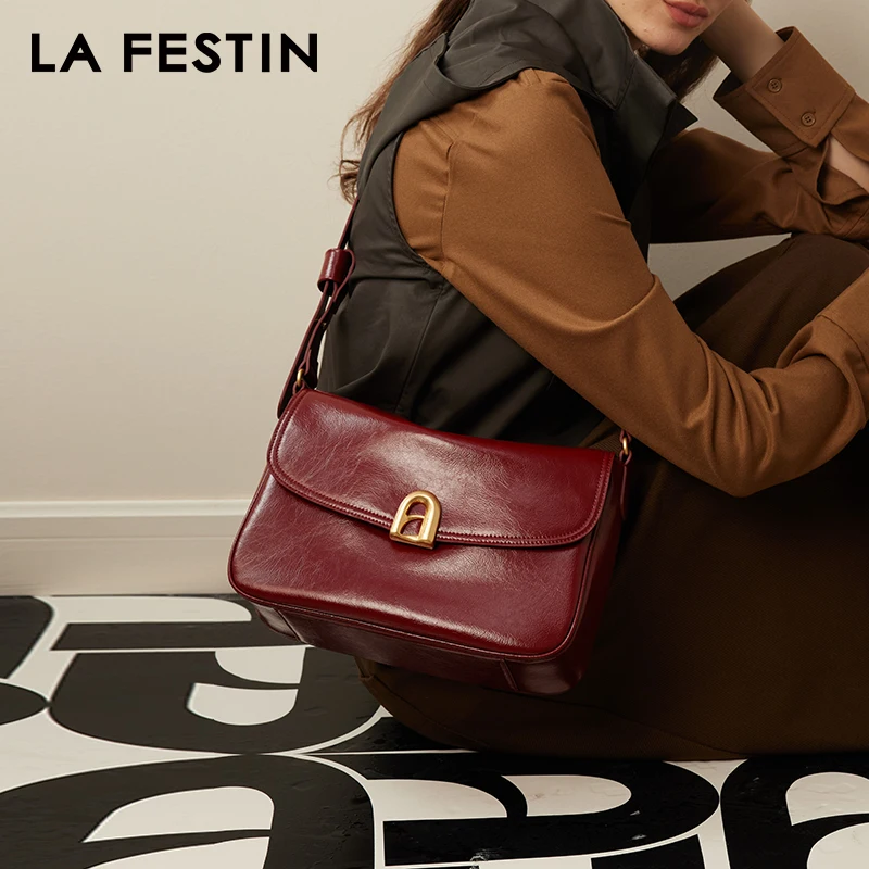 Borsa da donna LA FESTIN, borsa a tracolla da donna di tendenza, borsa in pelle di grande capacità, borsa messenger alla moda, A-line Door