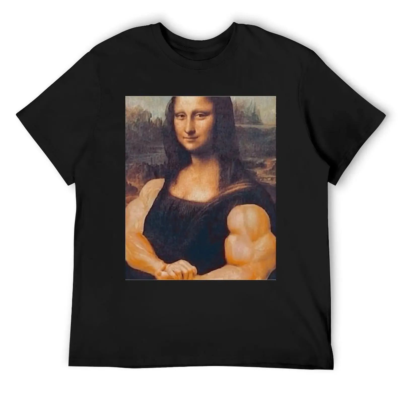 

The Mona Lisa with muscles Classic T Shirt T-Shirt cotton graphic tees baggy shirts Man t-shirt oversized tee shirts for men