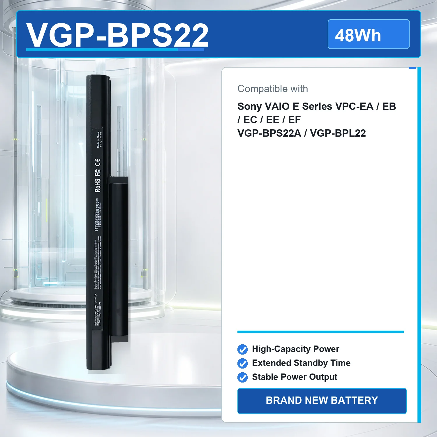 VGP-BPS22 11.1V 48Wh 4400mAh Laptop Battery For Sony VAIO E VPC-EA VPC-EB VPC-EC VPC-EE VPC-EF PCG-71211T BPS22A BPL22