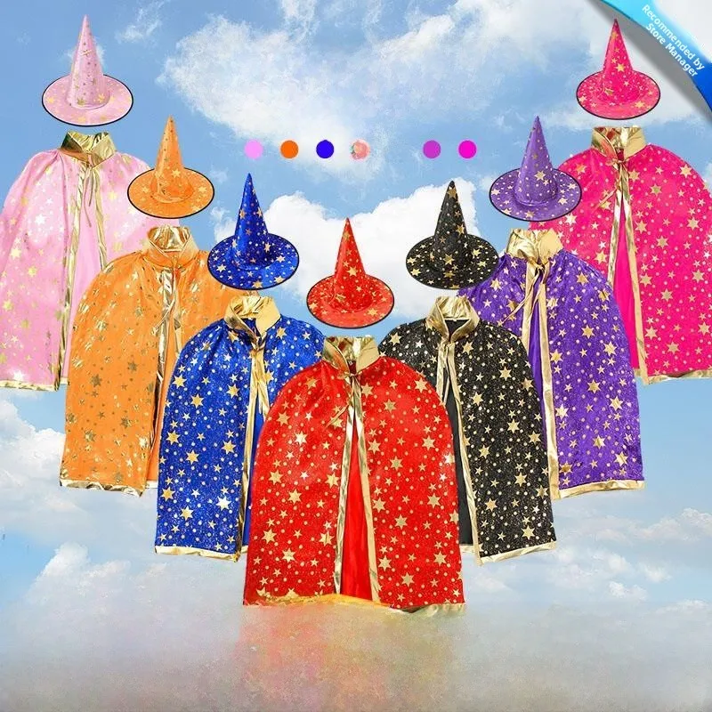 

Halloween Children's Performance Costume Witch's Robe Cowl Neck Cape Women's Men's Dress up Props Stage Performance Outfits