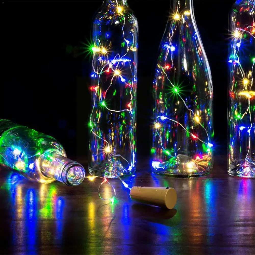 Tira De luces LED solares para botella De vino, 1 piezas, 20 luces LED De corcho, luz De hadas para vacaciones, Navidad, fiesta, boda, S6L8