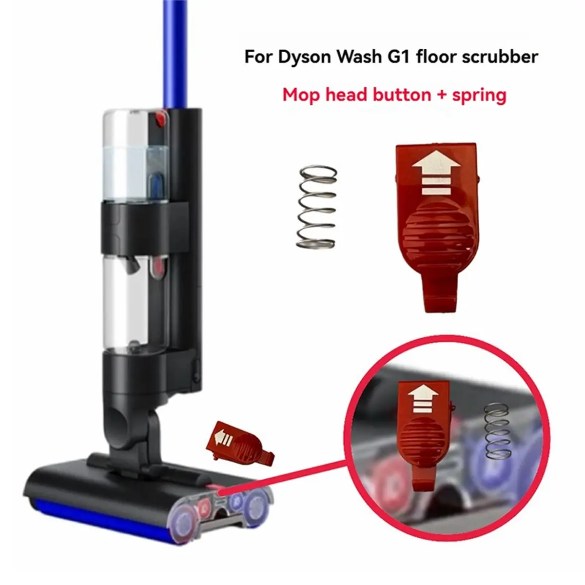 update. Release Catch with Spring Replacement Kit for Dyson Wash G1 Wet Roller Head Red Catch Release Clip Button Replacement