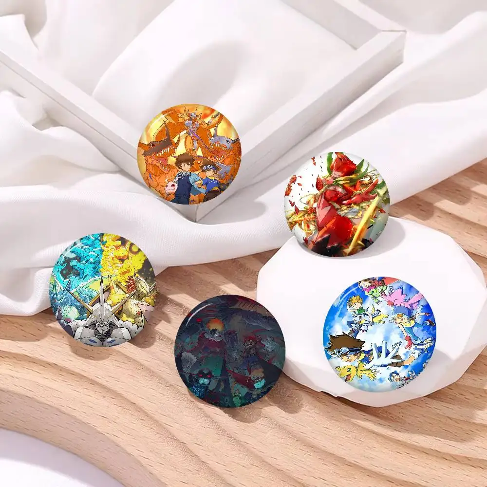 Game Digimon Creator Tinplate Pin Button Custom Anime Role Old-school Brooch Cartoon Collar Badge Jewelry Gift Fans