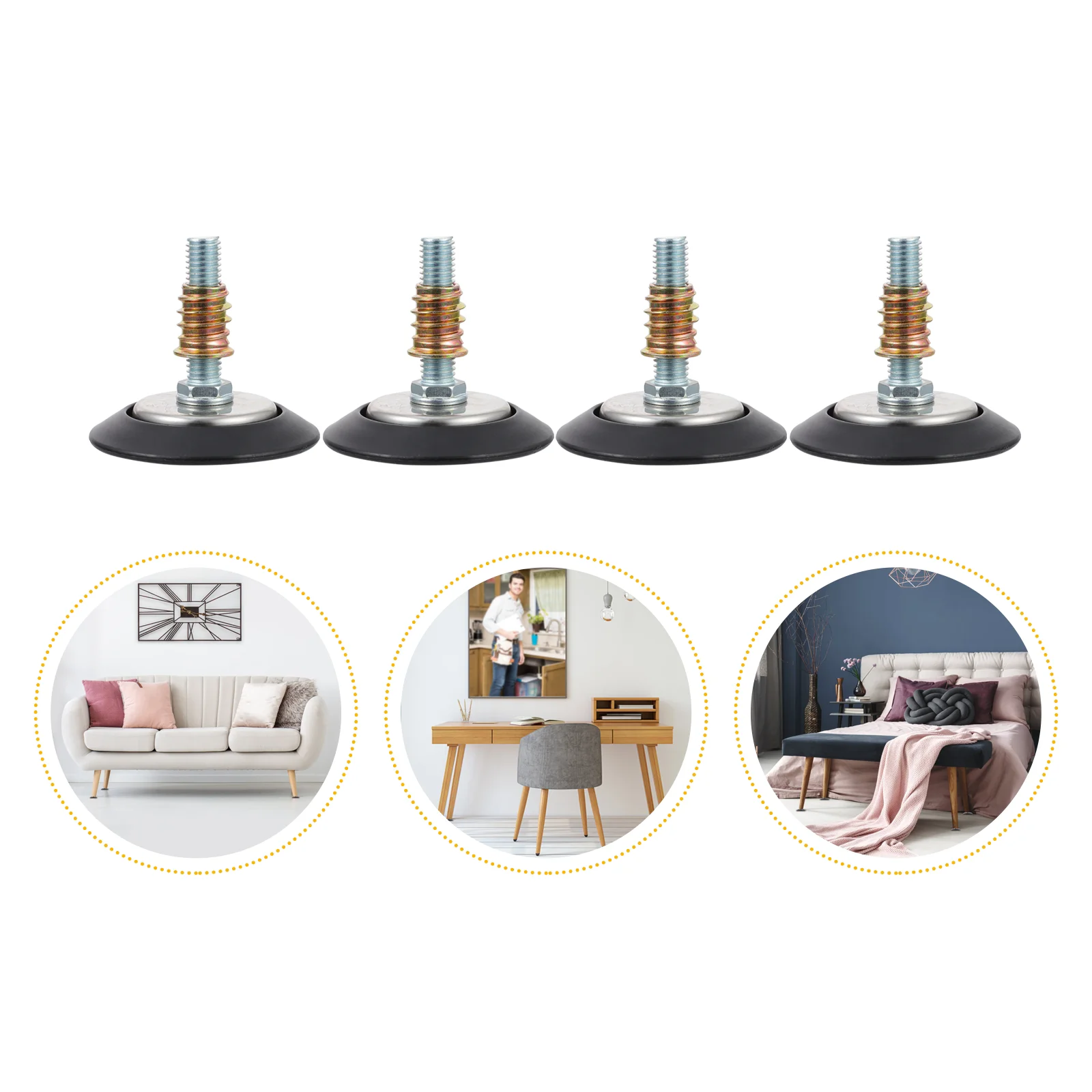 

4 Pcs Foot Adjust The Pads Furniture Leg Levelers Screw Leveling Feet for Tables